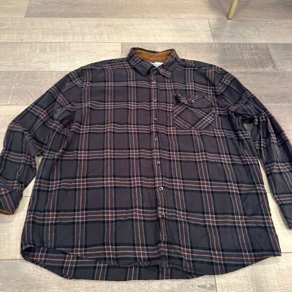 GIOBERTI MENS XXL LONG SLEEVE FLANNEL BUTTON UP SHIRT PLAID - Picture 5 of 9